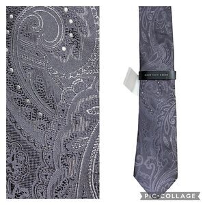 Brand new with Tags Geoffrey‎ Beene Brand Textured Grey Neck Tie
